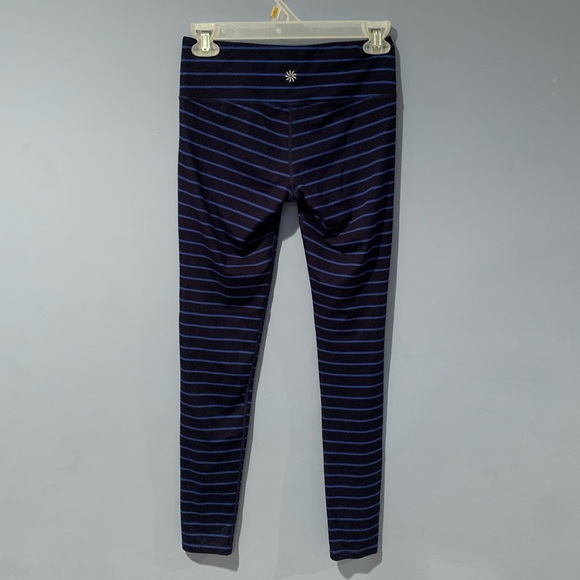 Athleta Blue Striped Chaturanga Leggings Tights - Picture 4 of 8